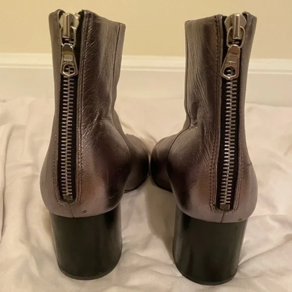rag and bone Leather Silver Booties (Made in Italy) - Picture 3 of 13